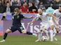 Abdul Rahman Weiss in action for Syria against Australia at the 2023 Asian Cup